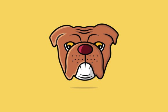 Download Sad Bulldog Head Cartoon Vector Design. - Vector design Collection