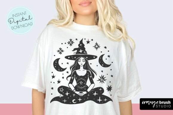 Download Celestial Witch SVG - Boho Mystical PNG - Witch svg Collection