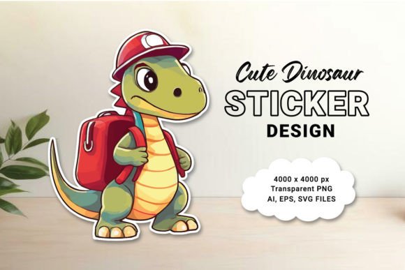 Download Cute Dinosaur Sticker Vector Design - Vector design Collection