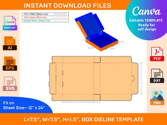 Download Pizza Box Dieline Template Vector Design - Vector design Collection