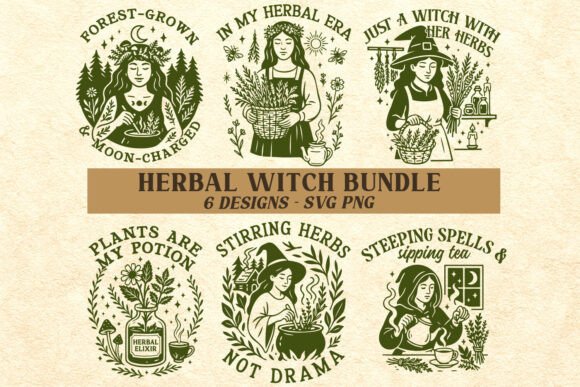 Download Herbal Witch SVG PNG Bundle, Green Witch - Witch svg Collection