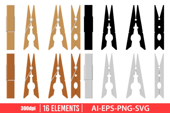 Download Clothes Pin Clipart Vector Design - Vector design Collection